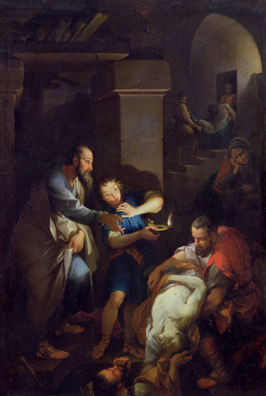 Hänen maanmiestensä Tobitin hautaaminen, 1733 tekijältä Pierre Parrocel