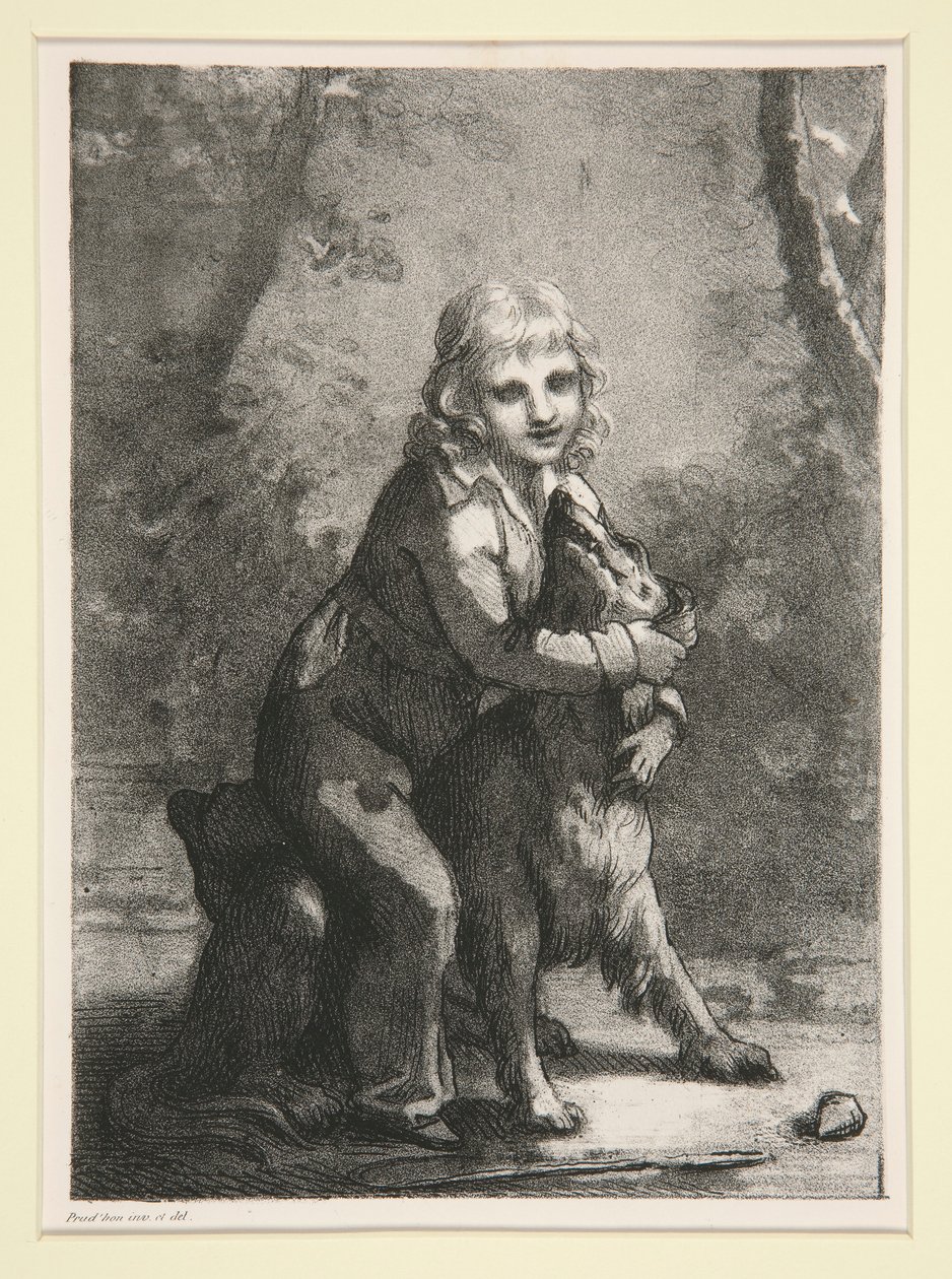 Nimetön (poika koiran kanssa) tekijältä Pierre Paul Prud