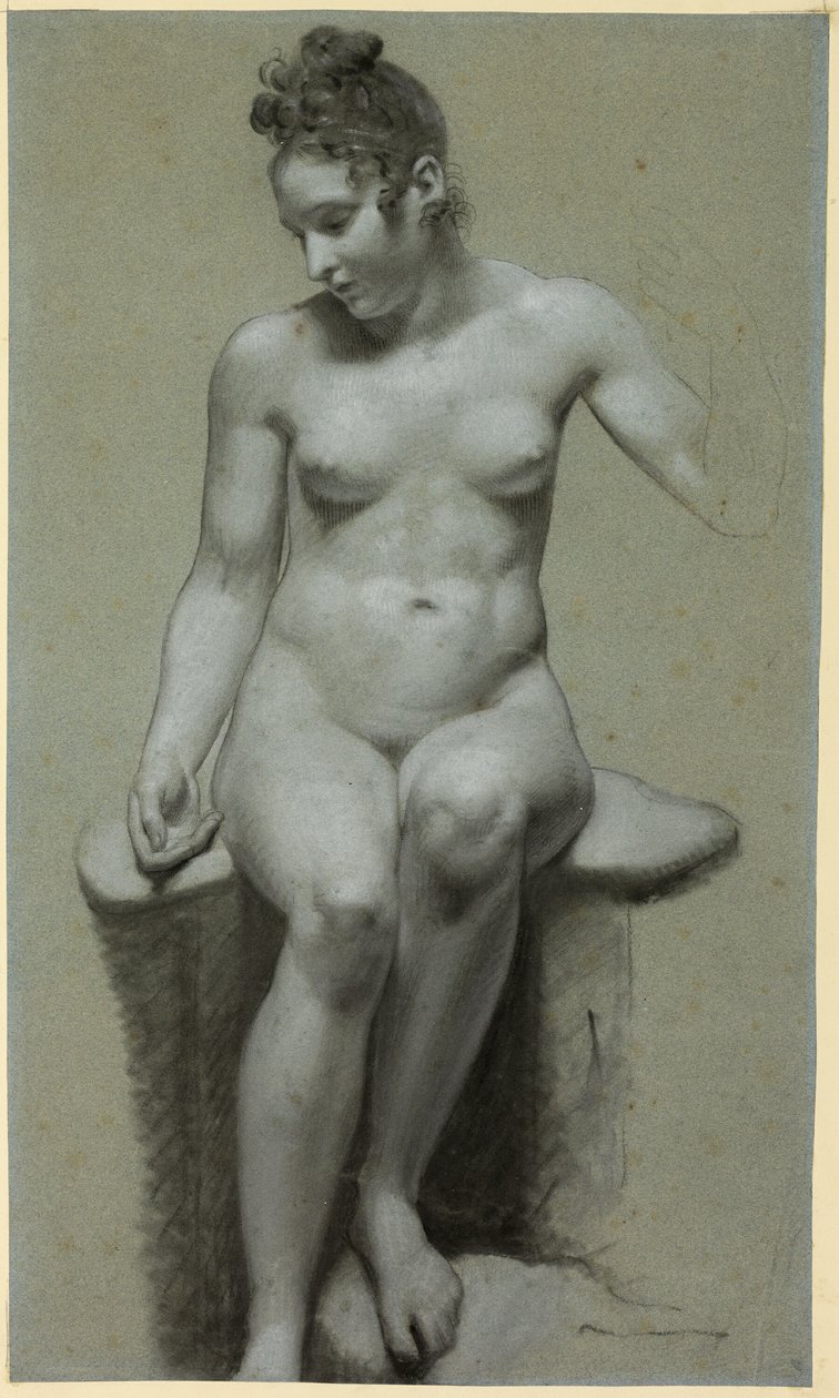 Istuva nainen alasti tekijältä Pierre Paul Prud
