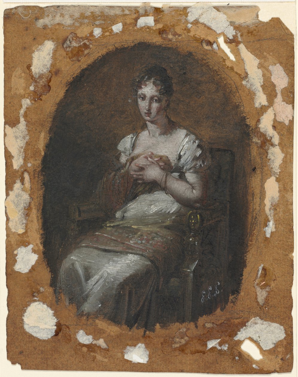 Nuori nainen istuu tekijältä Pierre Paul Prud
