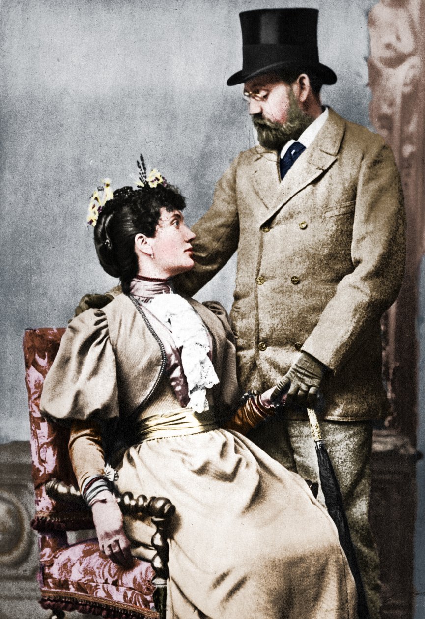 Emile Zola ja Jeanne Rozerat, c1890, 1939 tekijältä Pierre Petit