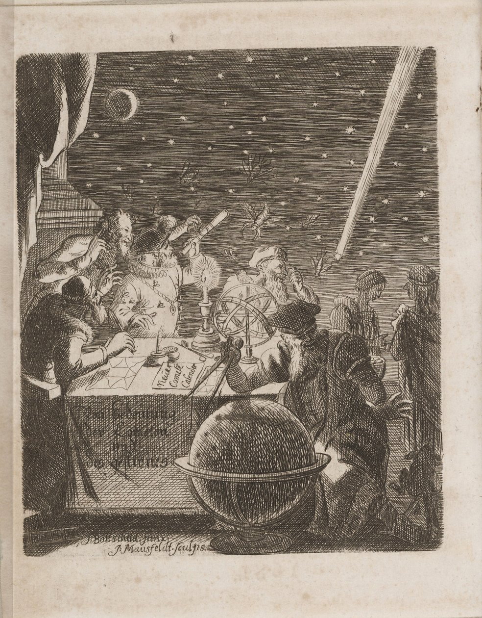 Taivaiden tarkkailu Galileon aikakaudella julkaisusta: Komeettojen tärkeys, 1681 tekijältä Pierre Petit