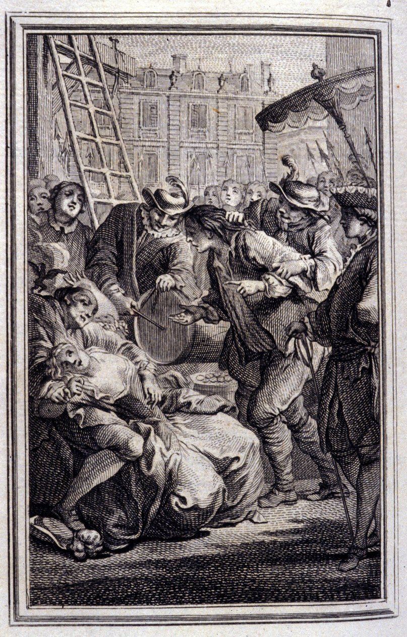Belphegor - Jean La Fontainen teoksessa "" Tarinoita ja novelleja säkeissä". 1776. P.P. Choffardin kuvitus. tekijältä Pierre Philippe Choffard