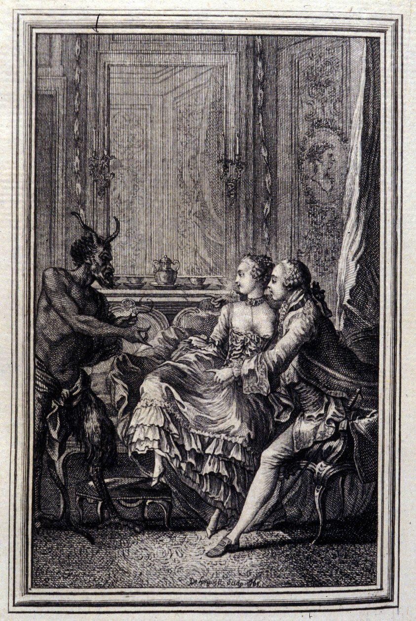 Mahdoton asia - Jean La Fontainen ""Tarinoita ja novelleja säkeissä" -osassa. 1776. P.P. Choffardin kuvitus. tekijältä Pierre Philippe Choffard