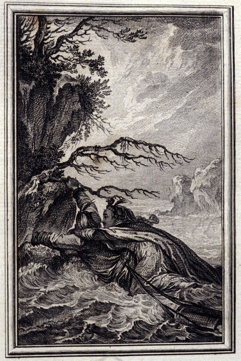 Garben kuninkaan morsian - Jean La Fontainen "" Tarinoita ja uutisia säkeessä "". 1776. P.P. Choffardin kuvitus. tekijältä Pierre Philippe Choffard