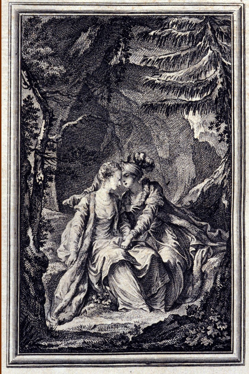 Garben kuninkaan morsian - Jean La Fontainen "" Tarinoita ja novelleja säkeissä"" 1776. P.P. Choffardin kuvitus. tekijältä Pierre Philippe Choffard