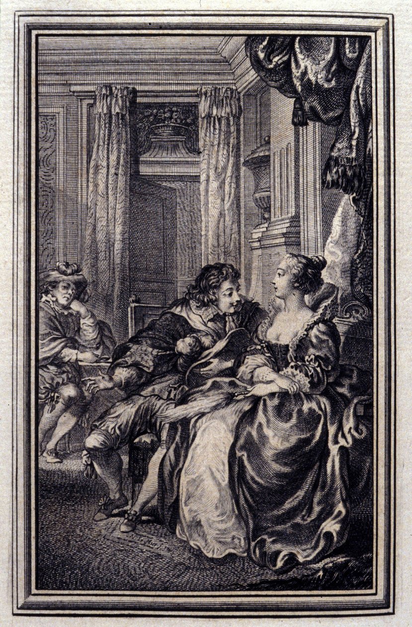 Le Magnifique - Jean La Fontainen teoksessa "" Tarinoita ja novelleja säkeissä "". 1776. P.P. Choffardin kuvitus. tekijältä Pierre Philippe Choffard