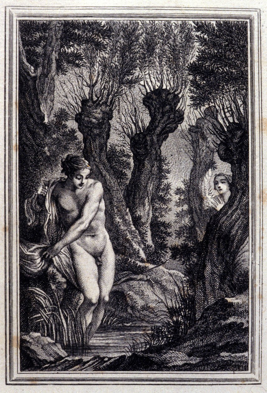 Omantunnon tapaus - Jean La Fontainen "" Tarinoita ja novelleja säkeissä"" 1776. P.P. Choffardin kuvitus. tekijältä Pierre Philippe Choffard