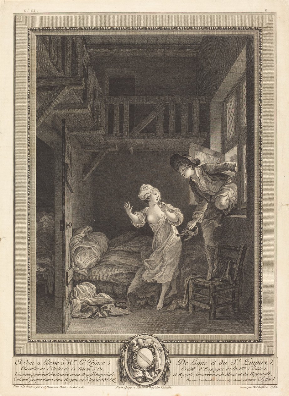 Kävele pehmeästi, puhu pehmeästi tekijältä Pierre Philippe Choffard after Pierre Antoine Baudouin