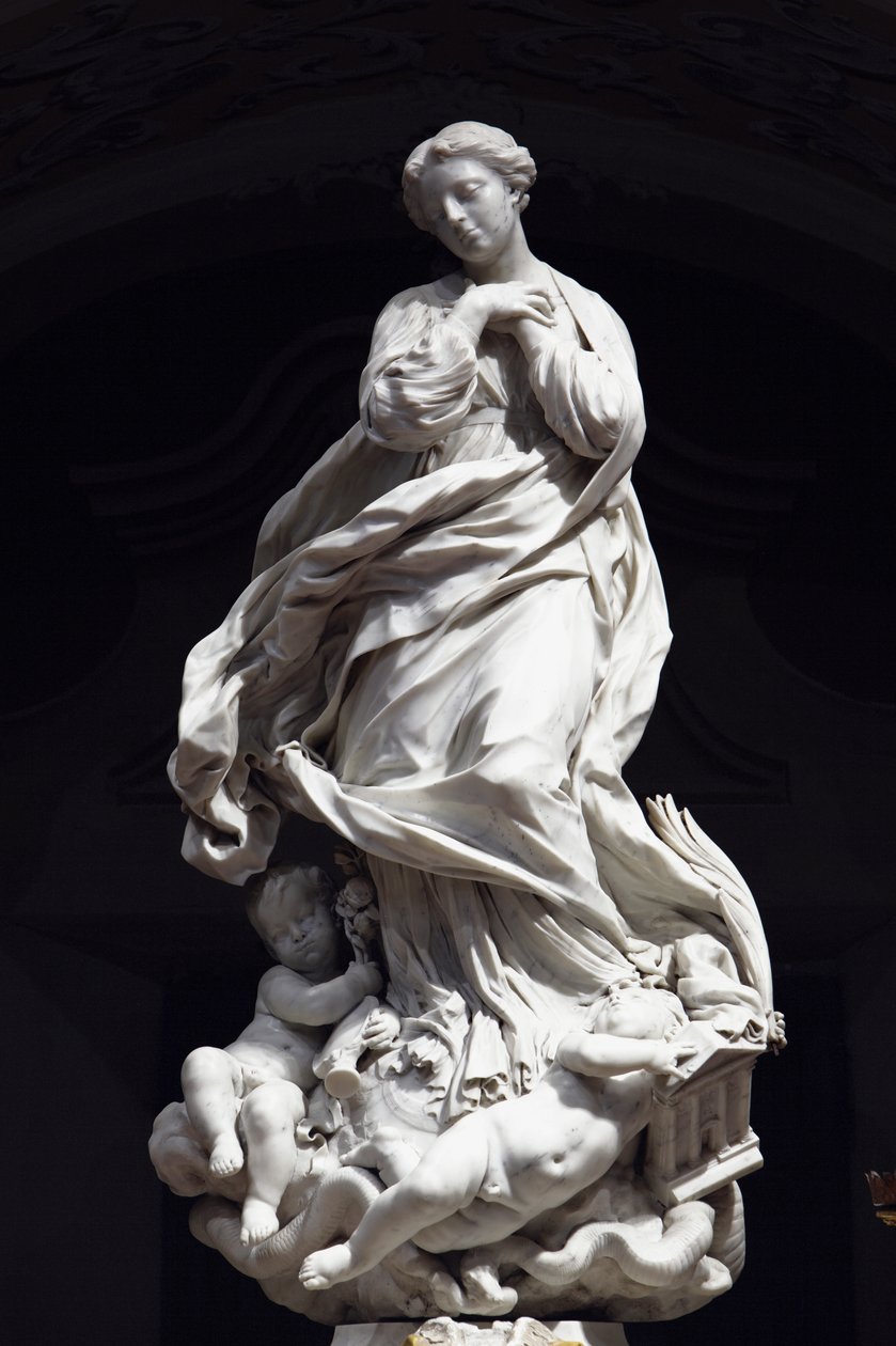 Immaculate Conception, Santa Maria Immaculate asetettu skenografisen kappelin alttarille 1669-70 (marmori) tekijältä Pierre Puget