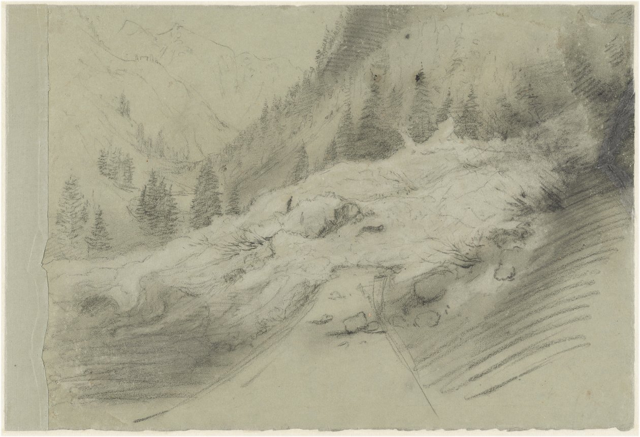 Lumivyöry alppimaisemassa tekijältä Pierre Puvis de Chavannes