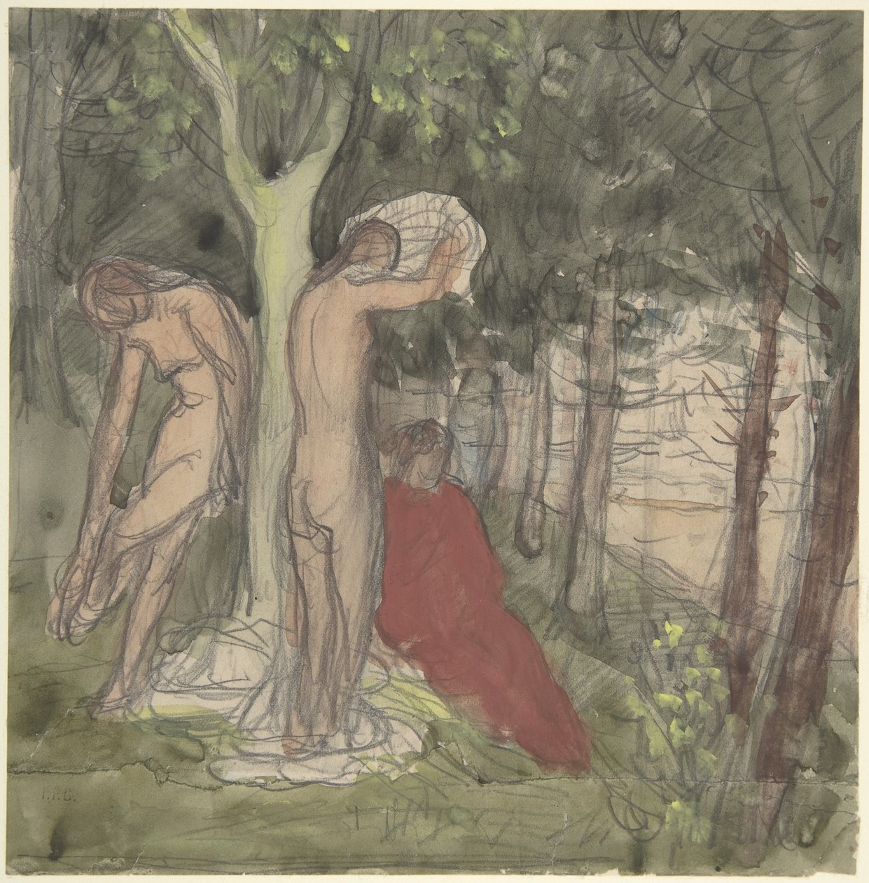 Kylpijät tekijältä Pierre Puvis de Chavannes