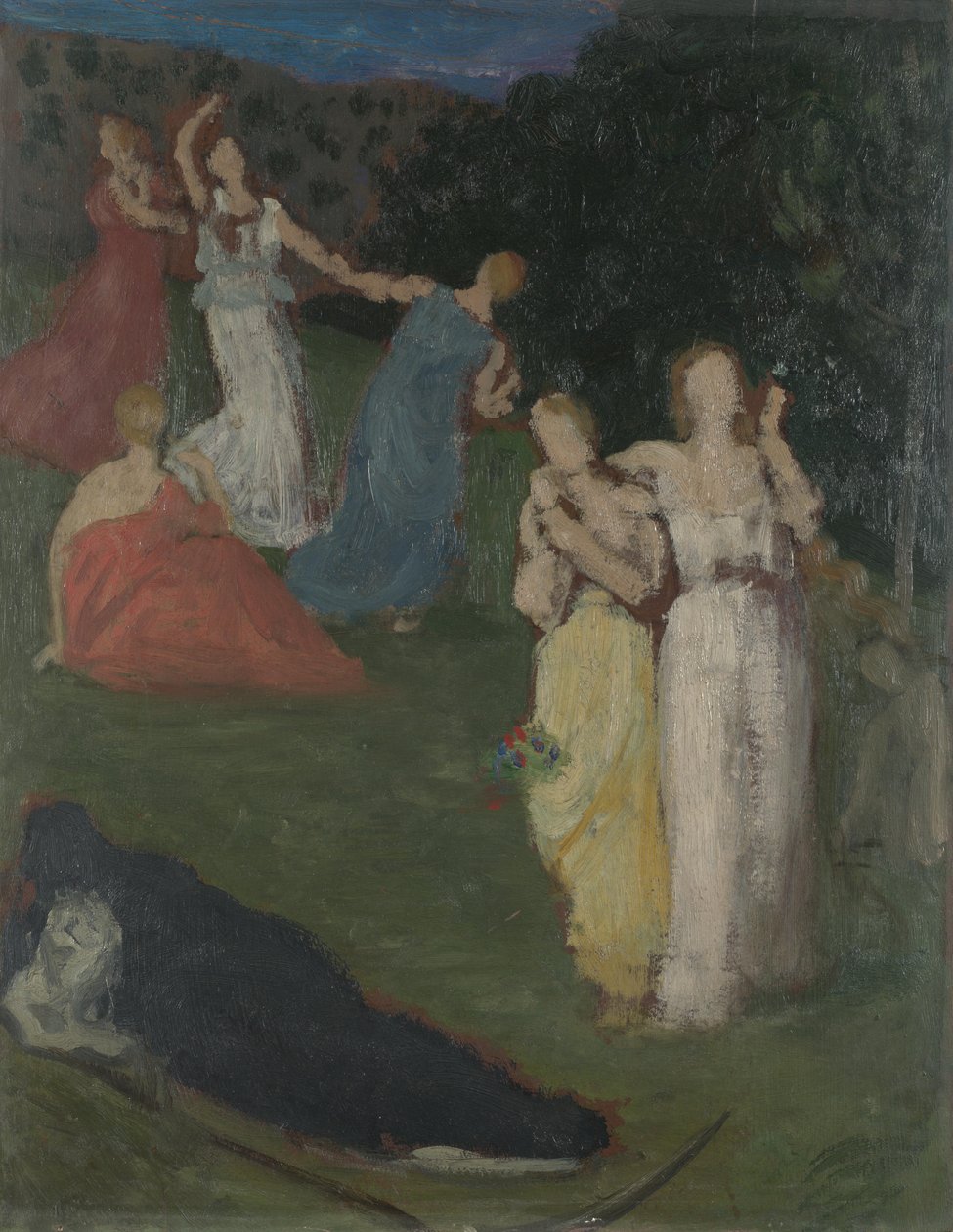 Kuolema ja neito, ennen vuotta 1872 tekijältä Pierre Puvis de Chavannes
