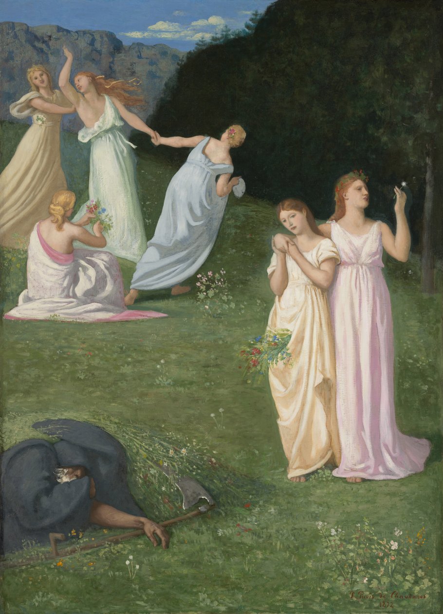 Kuolema ja neidot, 1872 tekijältä Pierre Puvis de Chavannes