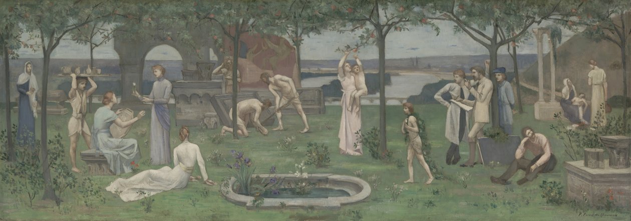Taiteen ja luonnon välissä, n. 1890-95. tekijältä Pierre Puvis de Chavannes