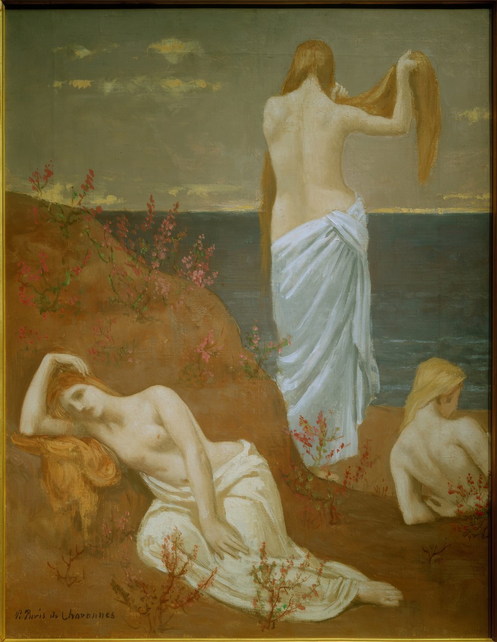 Nuoria naisia ​​meren rannalla tekijältä Pierre Puvis de Chavannes