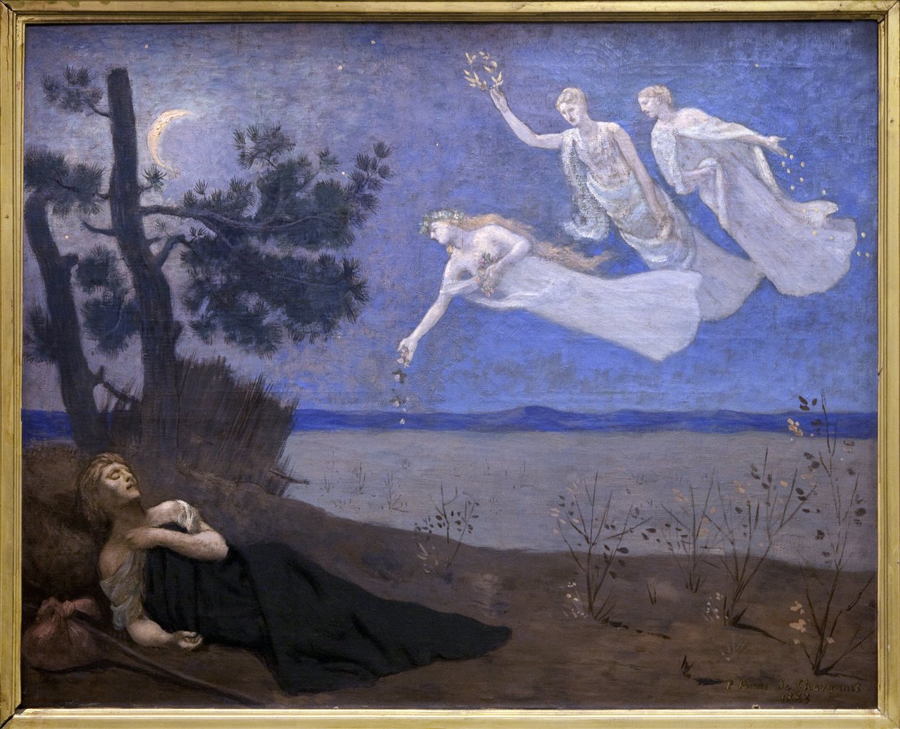 Le Reve (hän näkee unissaan rakkautta, kunniaa ja rikkautta) (maalaus) tekijältä Pierre Puvis de Chavannes