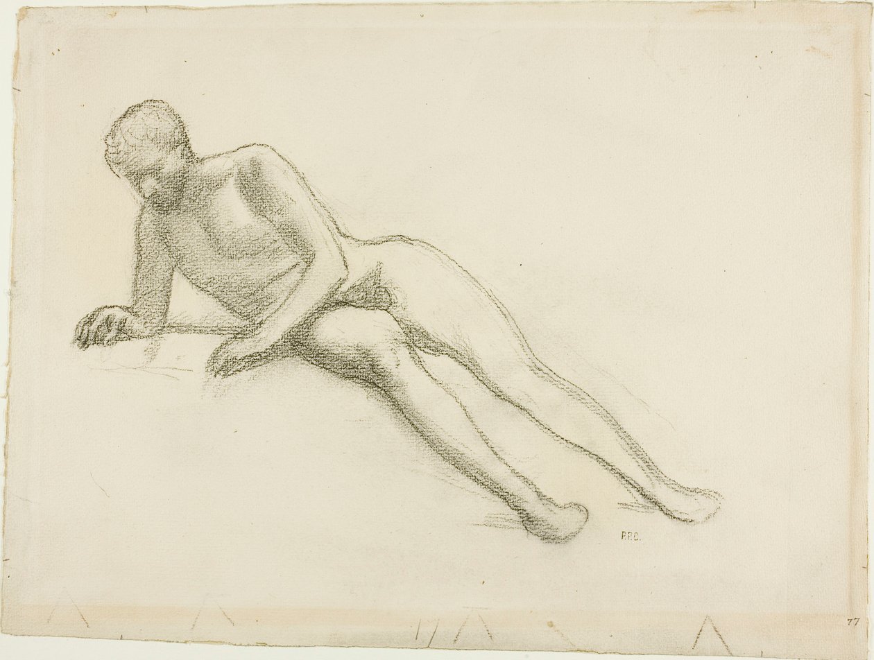 Makuuasennossa oleva miespuolinen alaston tekijältä Pierre Puvis de Chavannes