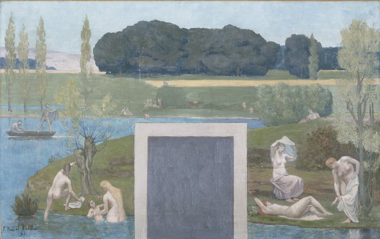Luonnos Hôtel de Ville de Paris -hotellia varten: kesä tekijältä Pierre Puvis de Chavannes
