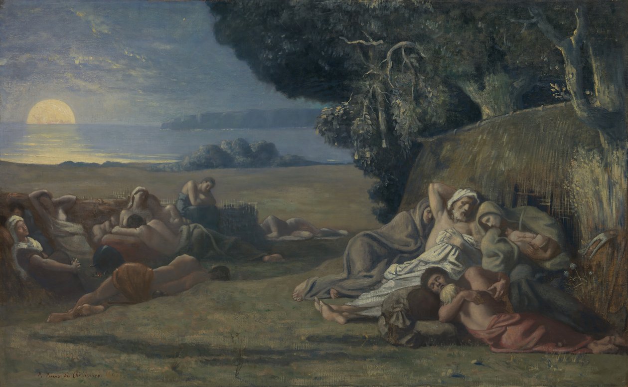 Nukkua, n. 1867-70. tekijältä Pierre Puvis de Chavannes