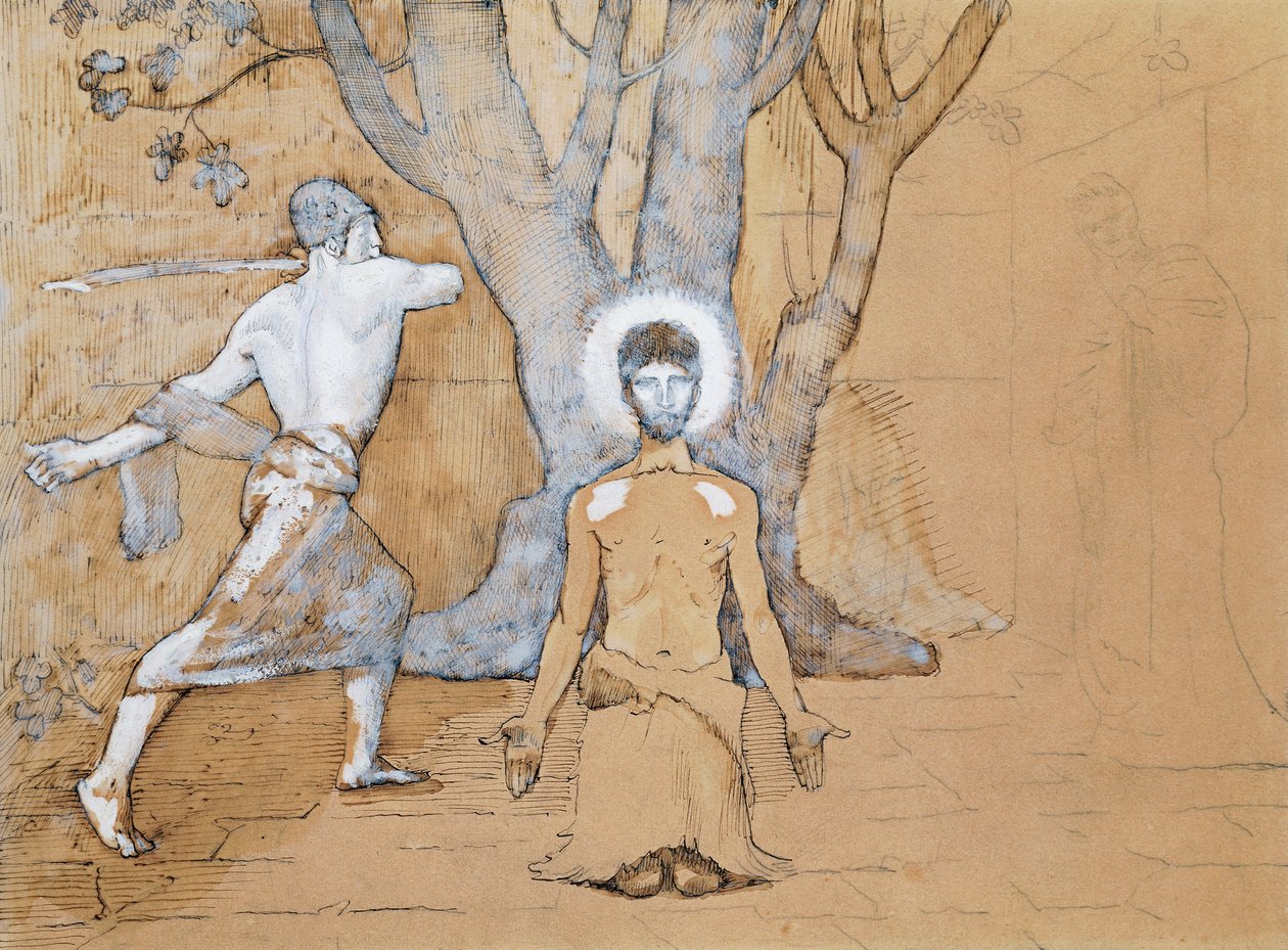 Estudi per a la decapitació de Joan Baptista (Dibuix amb ploma, tinta, llapis i aquarel·la) finlandès tekijältä Pierre Puvis de Chavannes