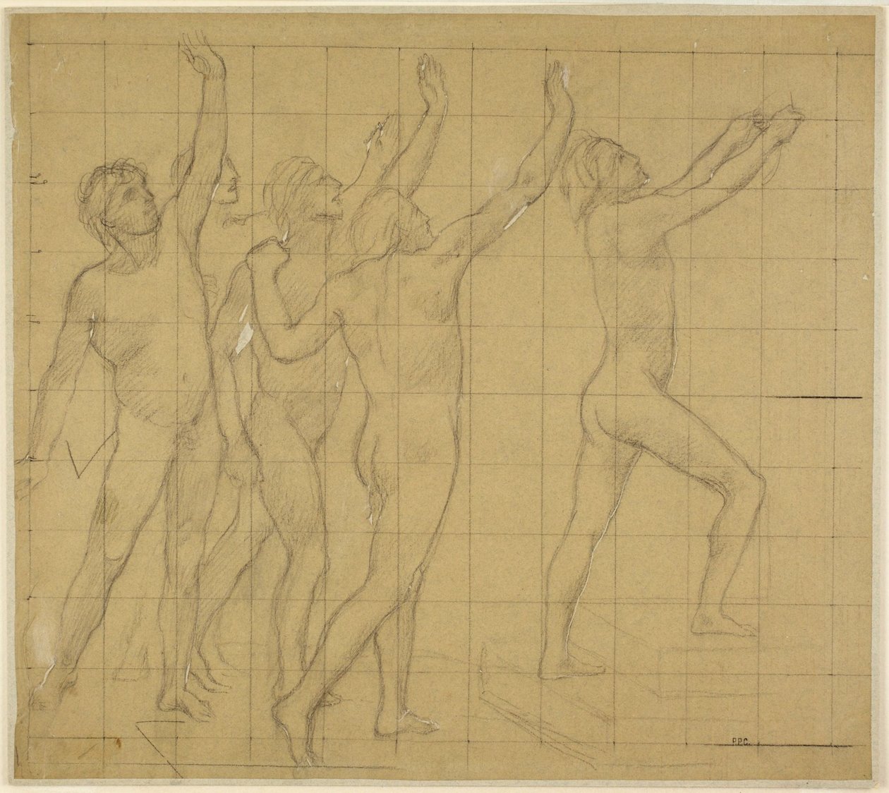 Tutkielma Sorbonnen puoliympyrän muotoista juhlasalia varten (Kirjallisuus, tieteet ja taiteet) tekijältä Pierre Puvis de Chavannes