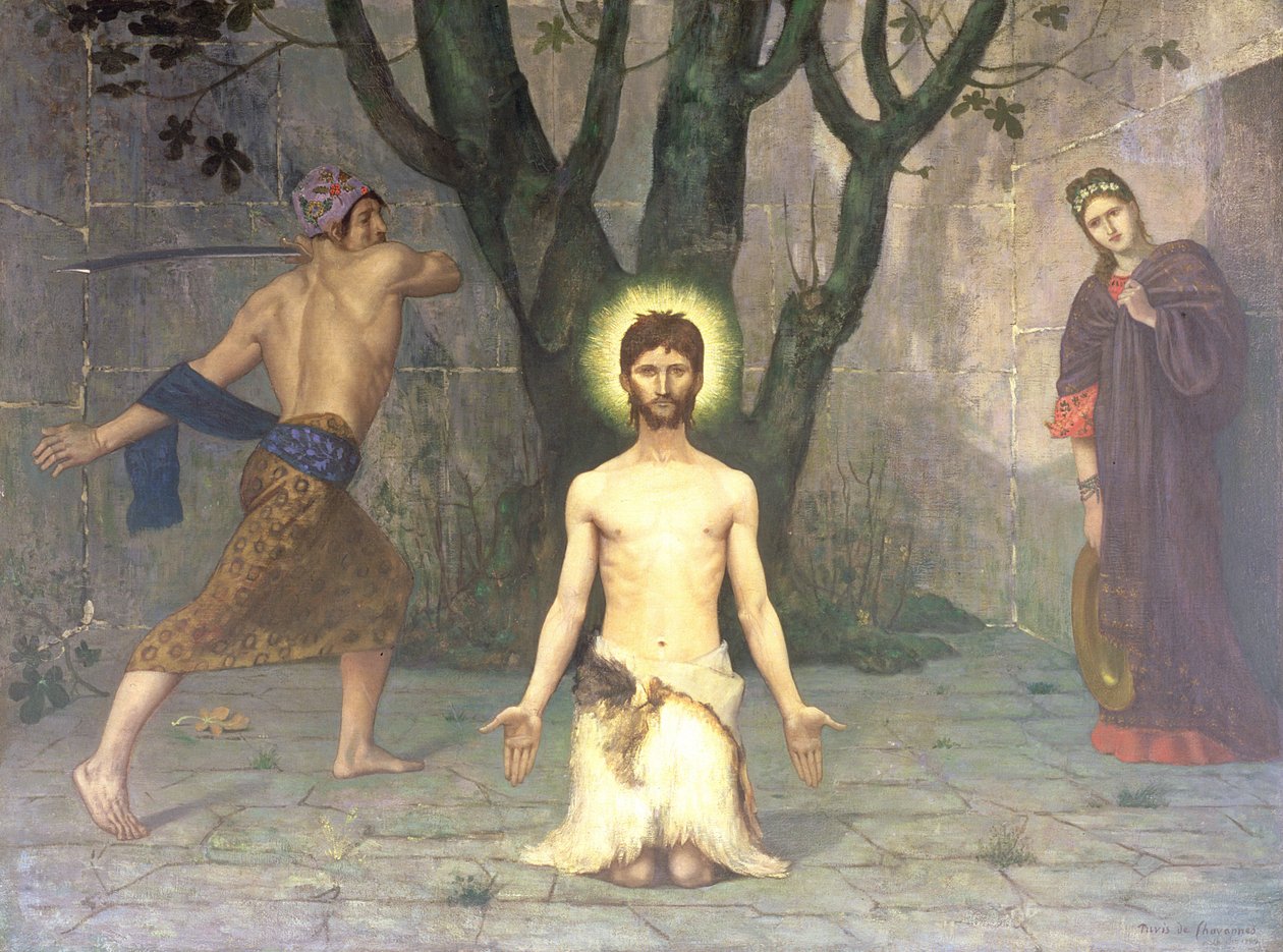 Pyhän Johannes Kastajan pään mestaus, 1869 tekijältä Pierre Puvis de Chavannes