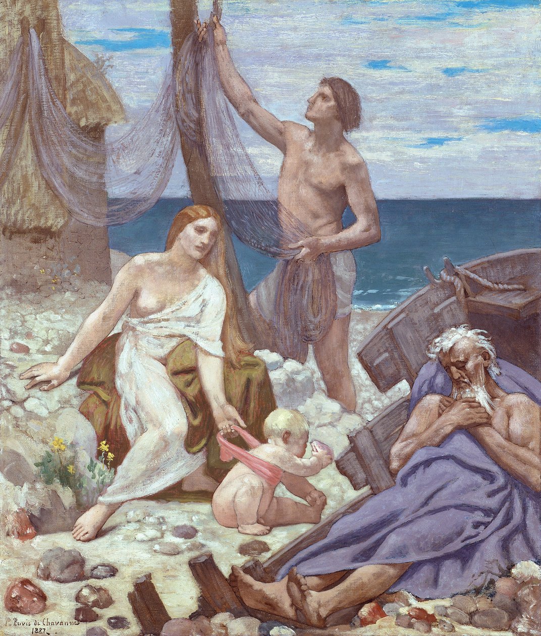 Kalastajan perhe, 1887 tekijältä Pierre Puvis de Chavannes
