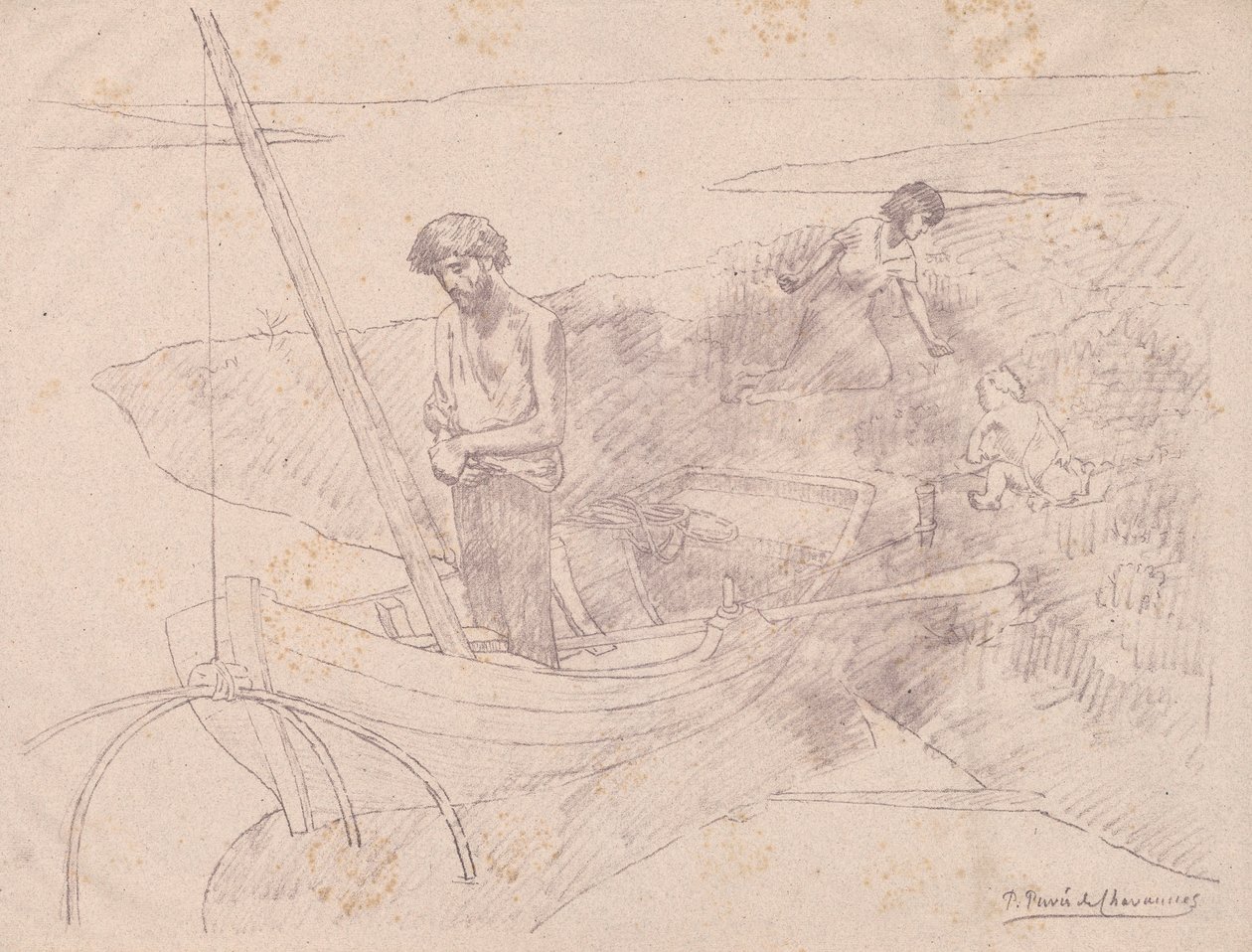 Köyhä kalastaja. tekijältä Pierre Puvis de Chavannes