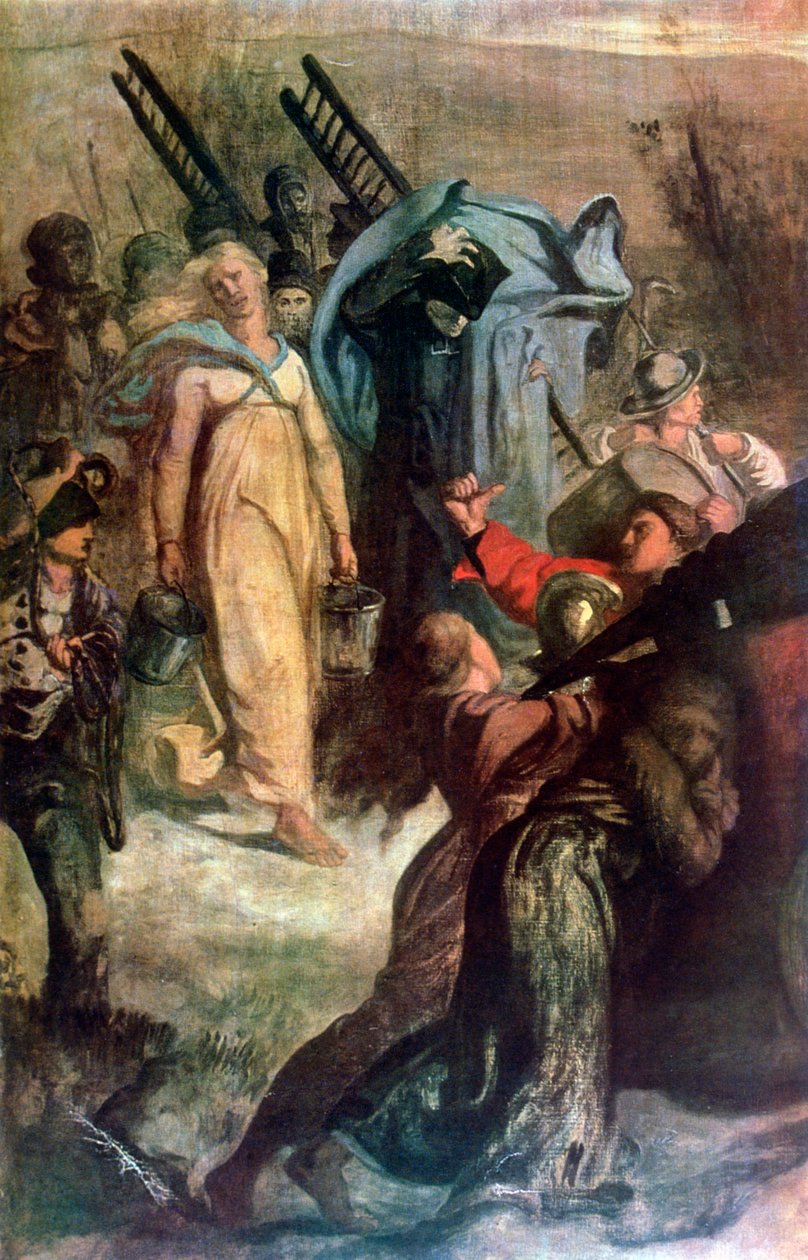 Kylän palomiehet, yksityiskohta, 1857 tekijältä Pierre Puvis de Chavannes