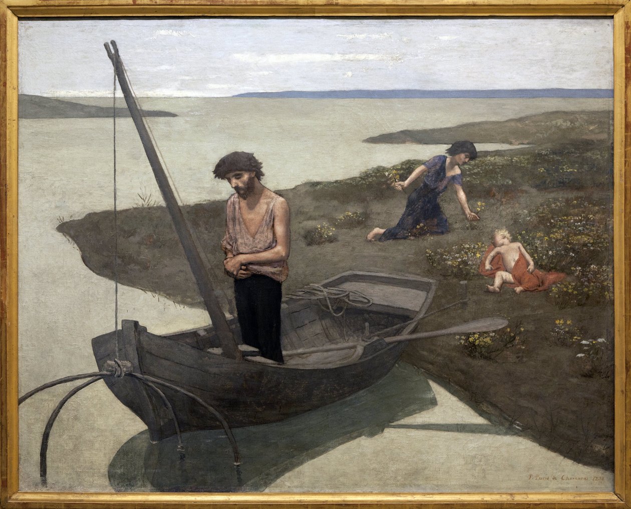 Köyhä kalastaja, Pierre Puvis de Chavannesin (1824-1898) maalaus. Valokuvaus, KIM Youngtae, Pariisi, Musee d