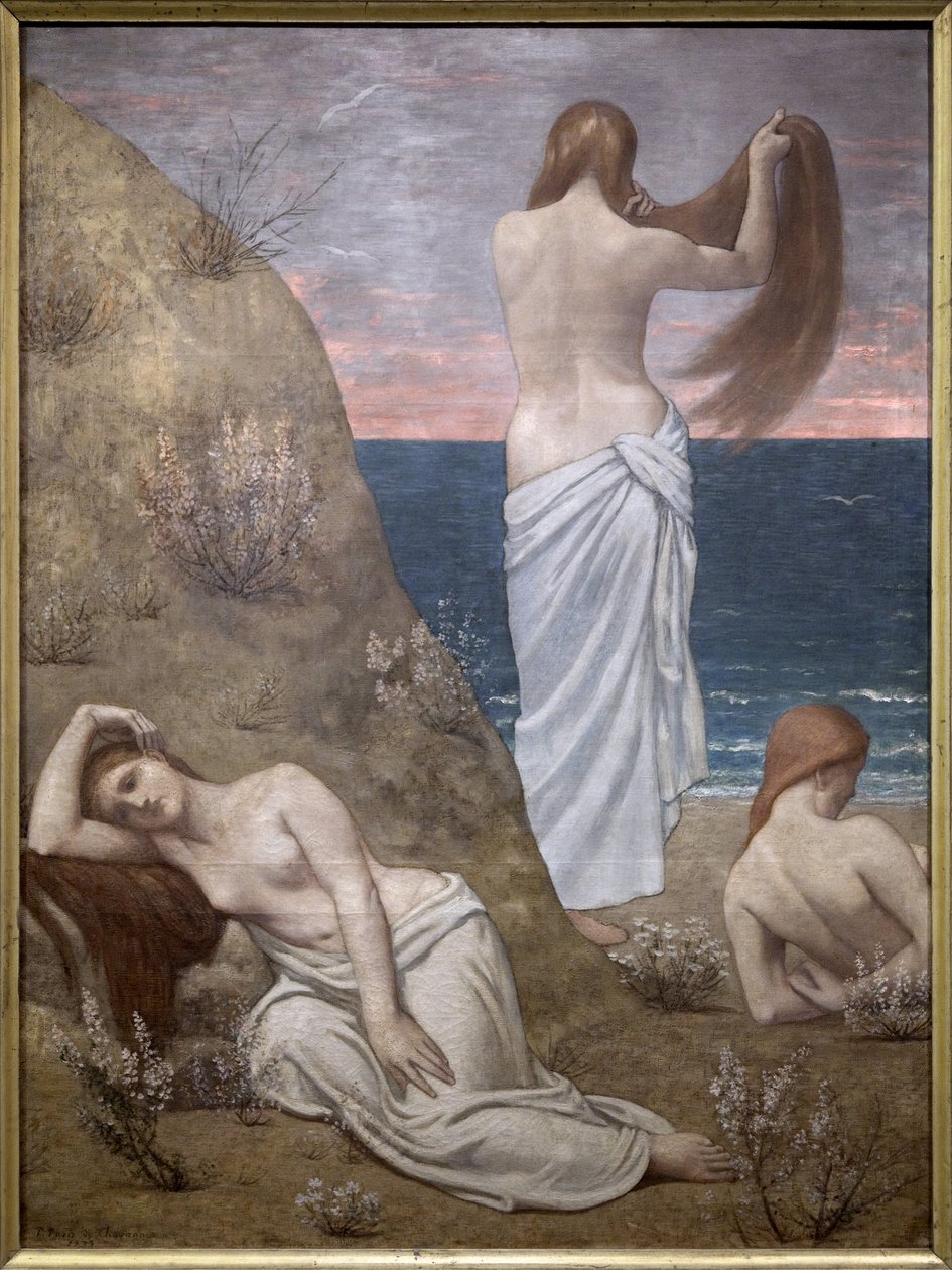 Nuoret tytöt meren rannalla tekijältä Pierre Puvis de Chavannes