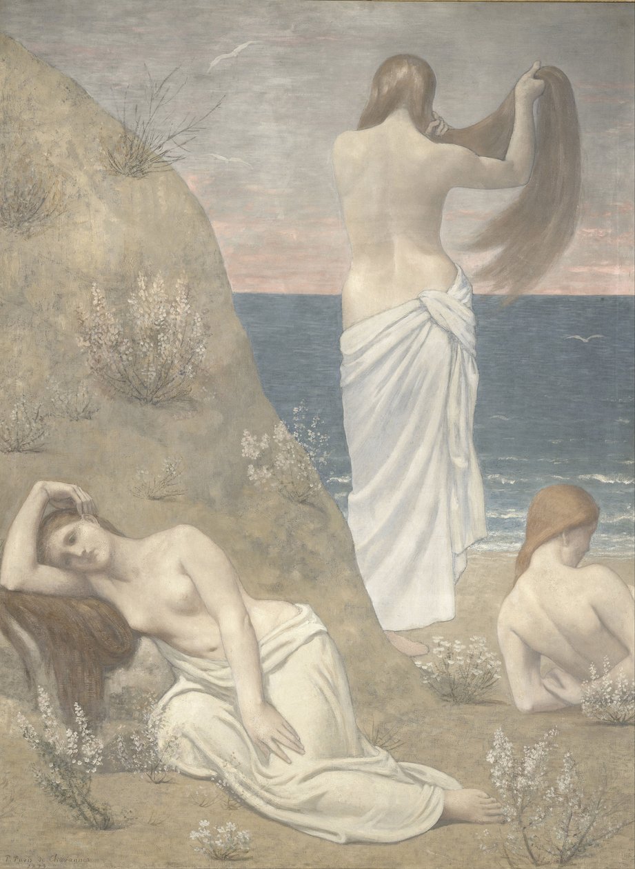 Nuoret tytöt meren rannalla, 1887 tekijältä Pierre Puvis de Chavannes
