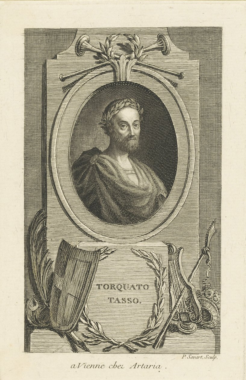 Torquato Tasson muotokuva 1544-1595, noin 1770. tekijältä Pierre Savart
