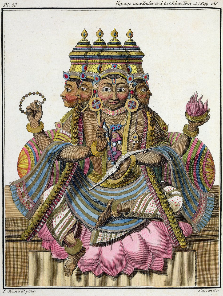Brahma, hindujen luomisjumala, Pierre Sonnerat