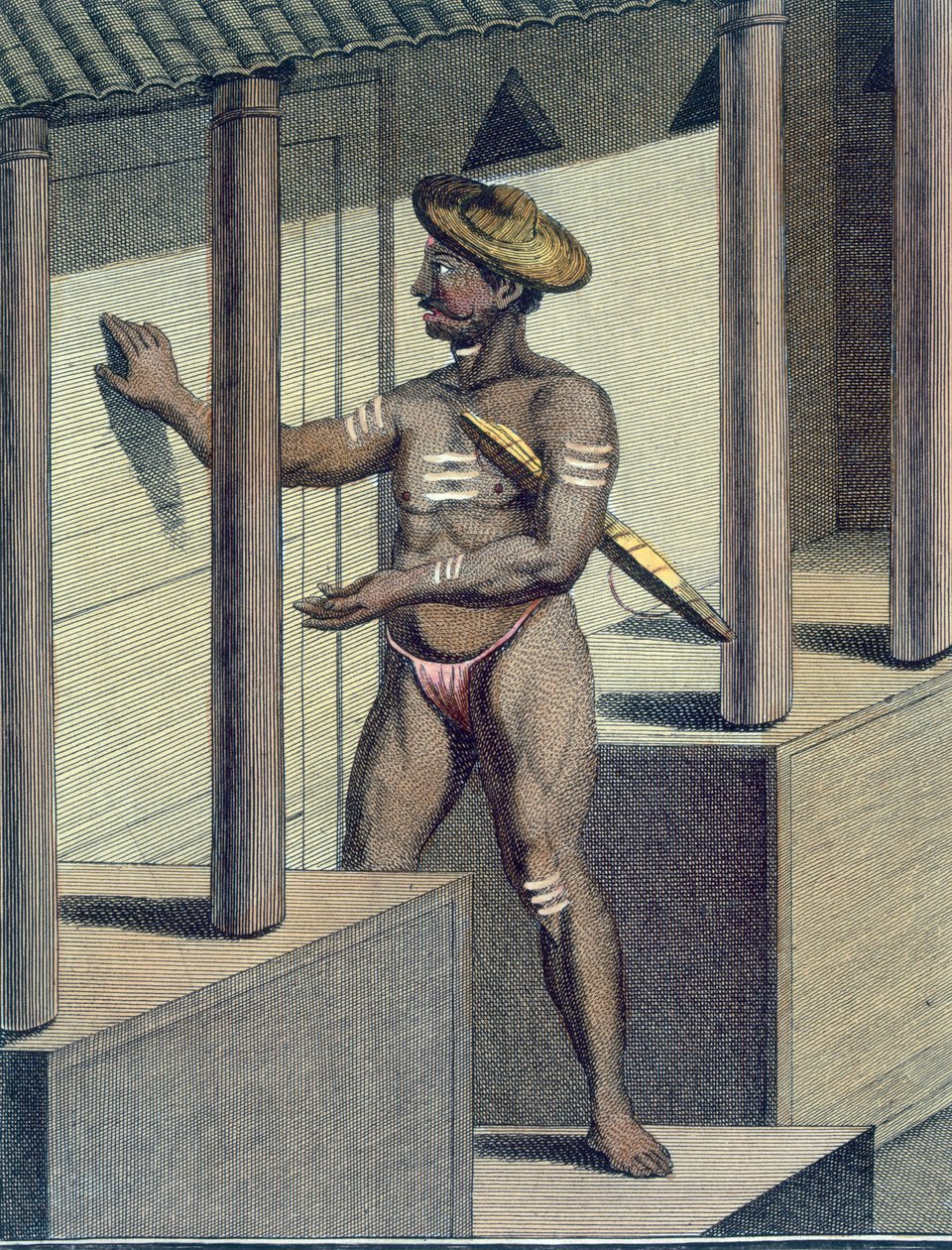 Carépatré Pandaron (uskonnollinen vaikenemisen vannonut), Poissonin kaivertama teoksesta "Voyage aux Indes et a la Chine" tekijältä Pierre Sonnerat