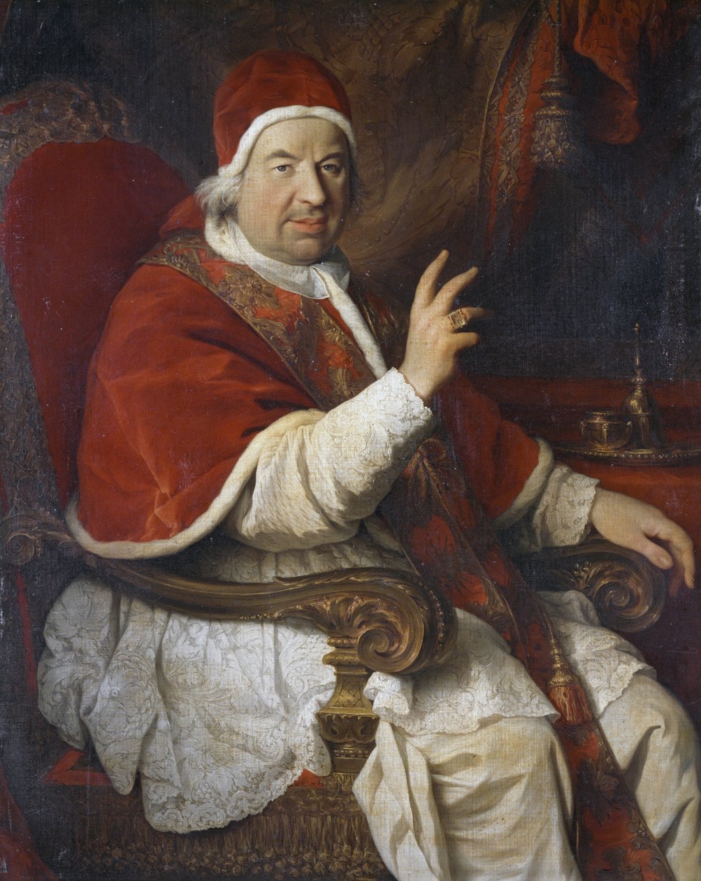 Paavi Benedictus XIV:n (1675-1758) muotokuva, Pierre Subleyrasin (1699-1749) maalaus tekijältä Pierre Subleyras