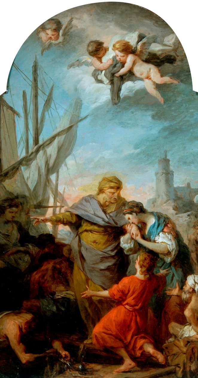 Pyhän Paulan laivaus Pyhälle Maalle, n. 1738-39 (öljy kankaalle) tekijältä Pierre Subleyras