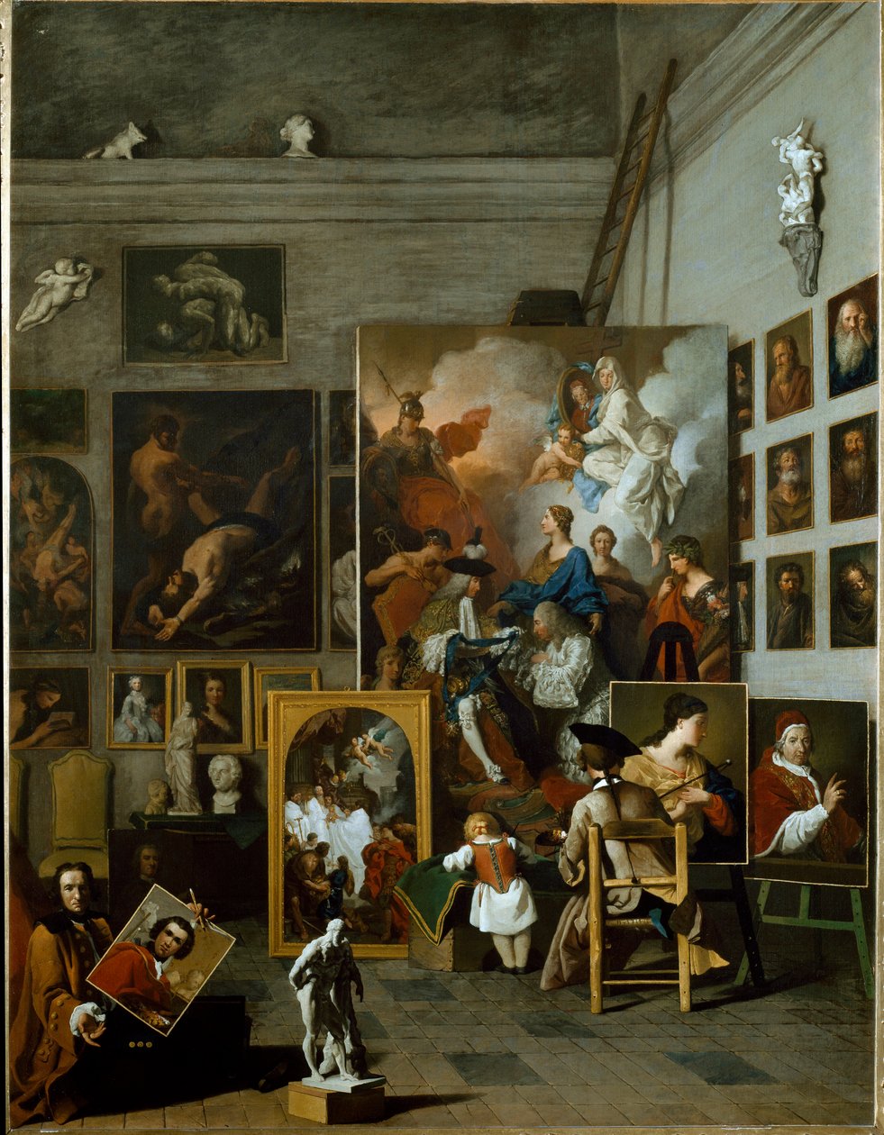 Taiteilijan työpaja (öljy kankaalle, n. 1740) tekijältä Pierre Subleyras