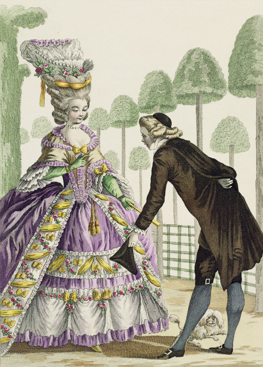 Lady in a Lilac Dress Promenades in the Gardens of the Palais Royal, levy 13 