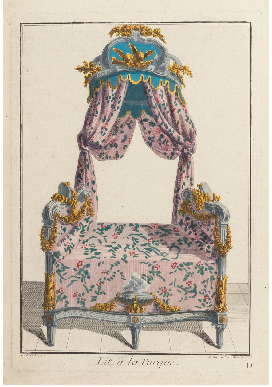 Bed à la Turque, noin 1788. tekijältä Pierre de La Mesangere