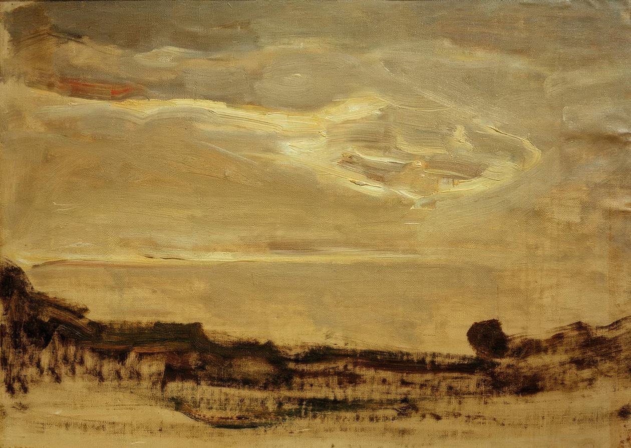 Abendhimmel mit leuchtender Wolke tekijältä Piet Mondrian