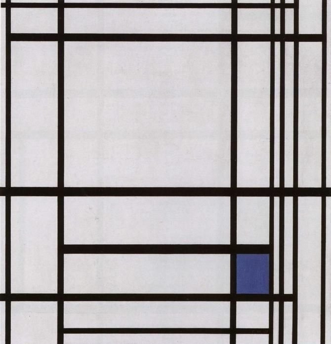 Compositie ja blauw tekijältä Piet Mondrian