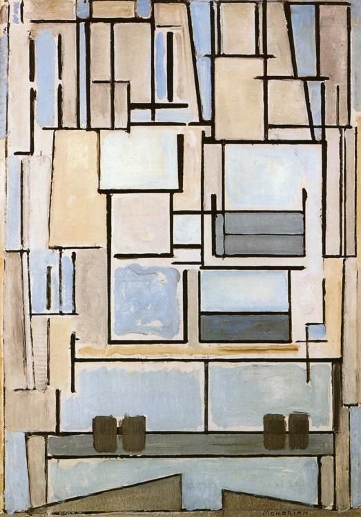 Komposiitti nro 9 sininen julkisivu tekijältä Piet Mondrian
