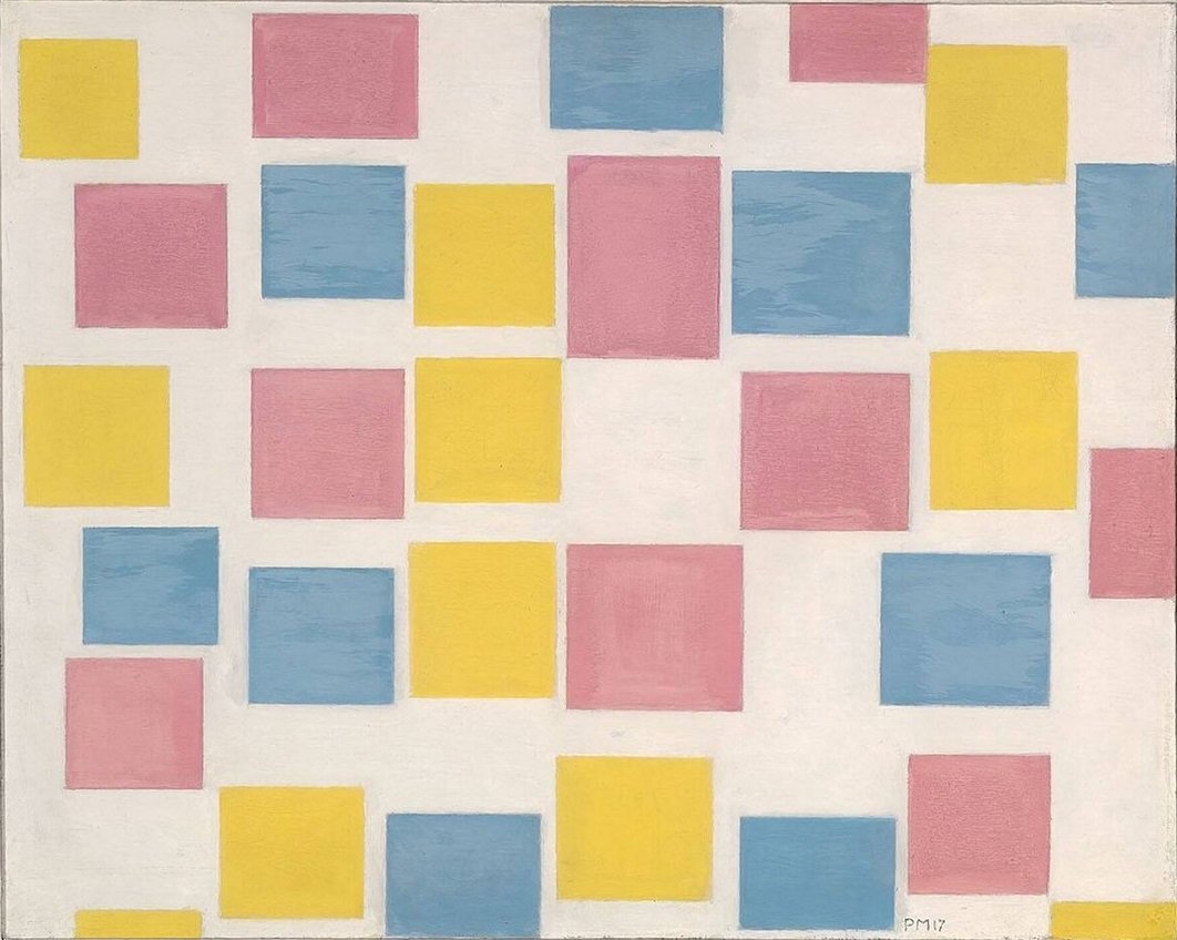 Koostumus värikentillä tekijältä Piet Mondrian