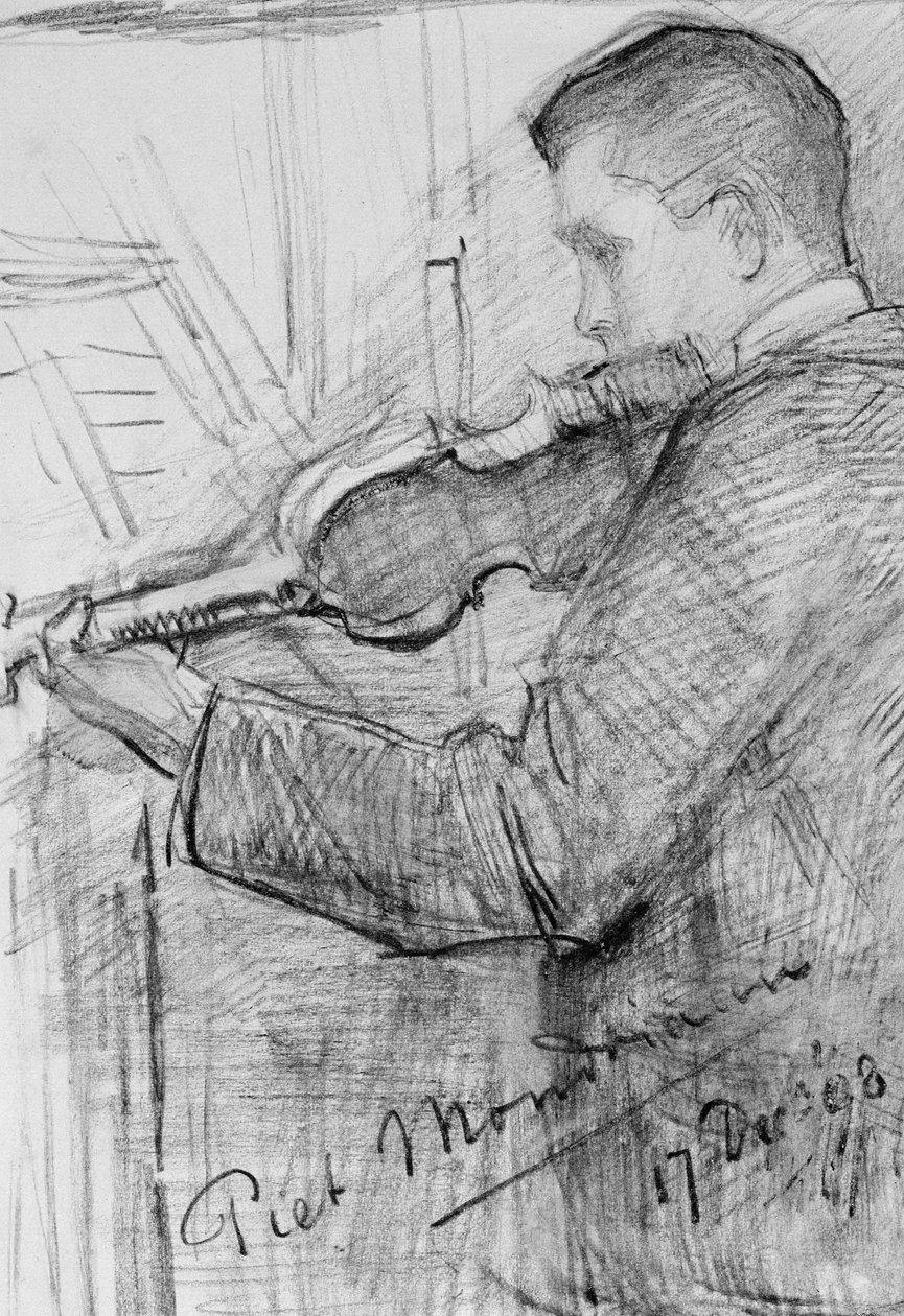 F.H. Mondriaan soittaa viulua tekijältä Piet Mondrian