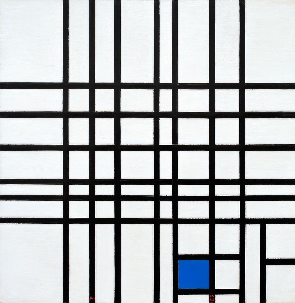 Koostumus nro. 12; Koostumus mit Blau tekijältä Piet Mondrian
