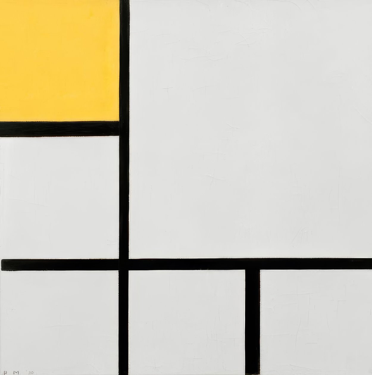 Koostumus nro. I; Koostumus mit Gelb tekijältä Piet Mondrian
