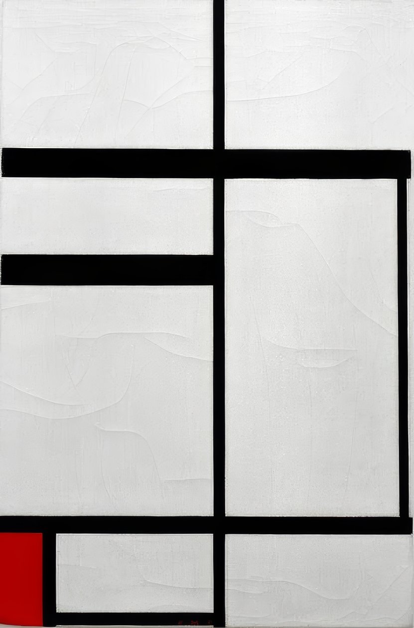 Koostumus nro. I; Koostumus mit Rot tekijältä Piet Mondrian