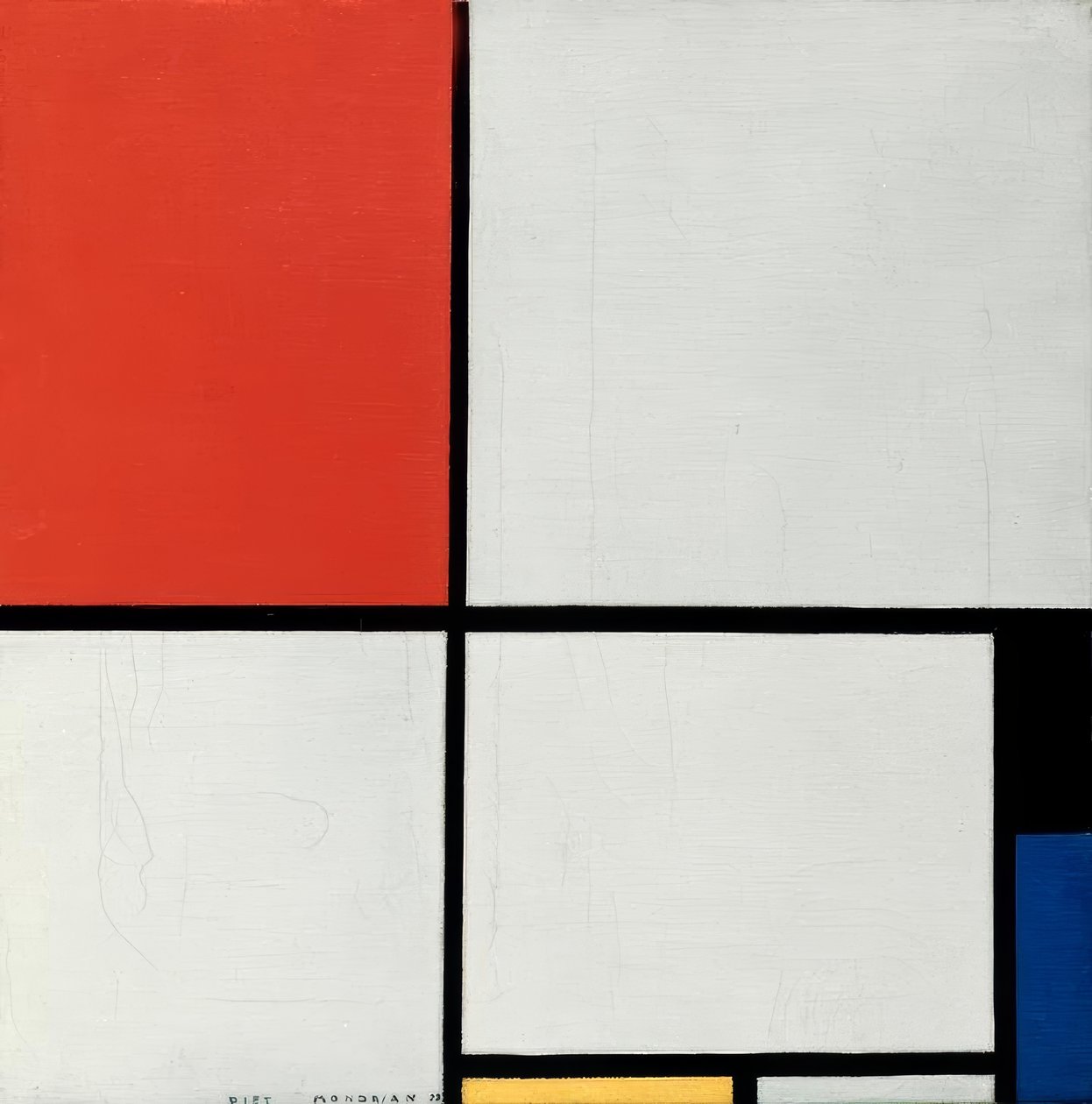 Koostumus kirjassa Rot, Gelb und Blau tekijältä Piet Mondrian